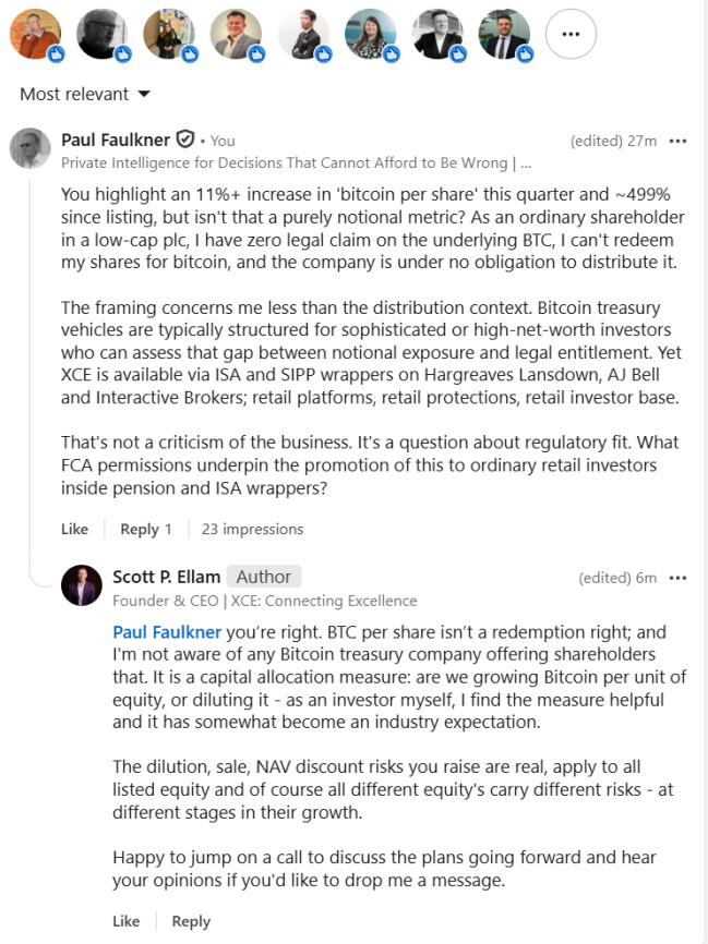Screenshot of deleted CEO comment — Exhibit 50, Link06